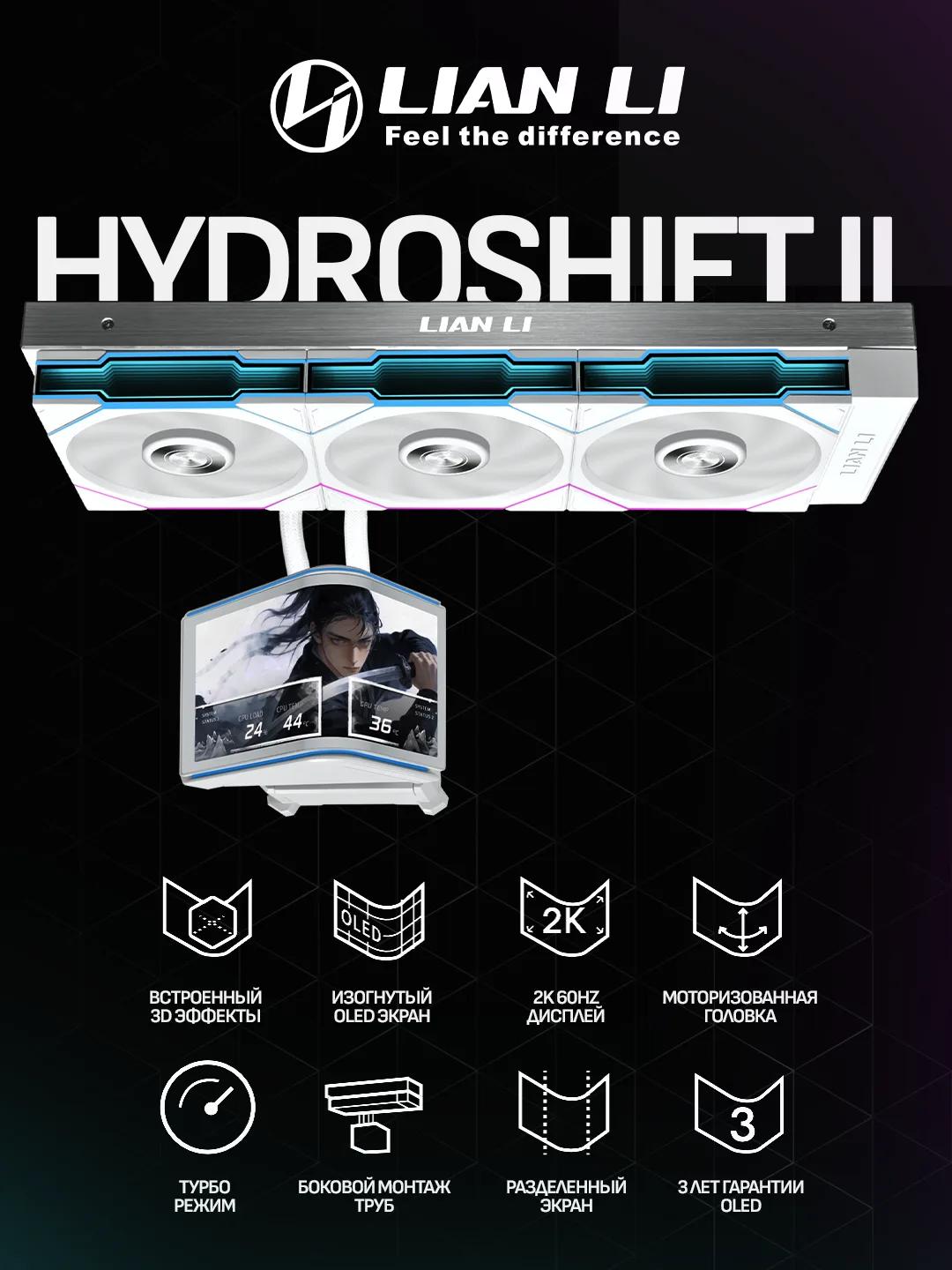 Lian Li HydroShift II OLED Curved 360TL – White
