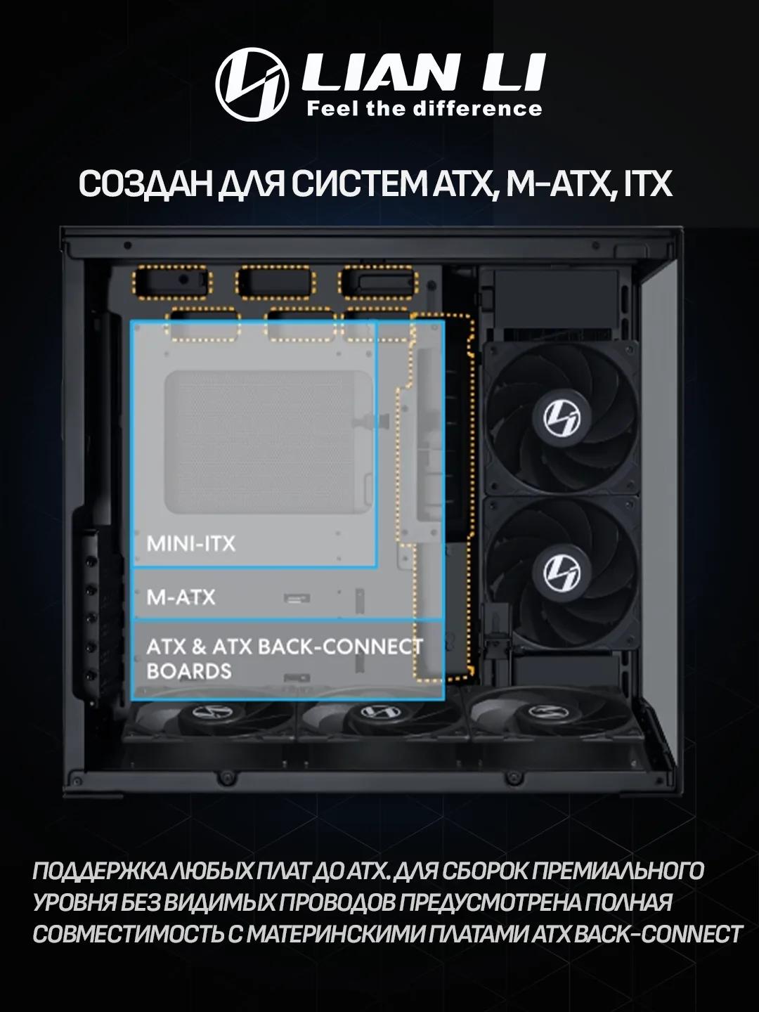 Lian Li O11 Dynamic Mini V2 Flow ATX – Black