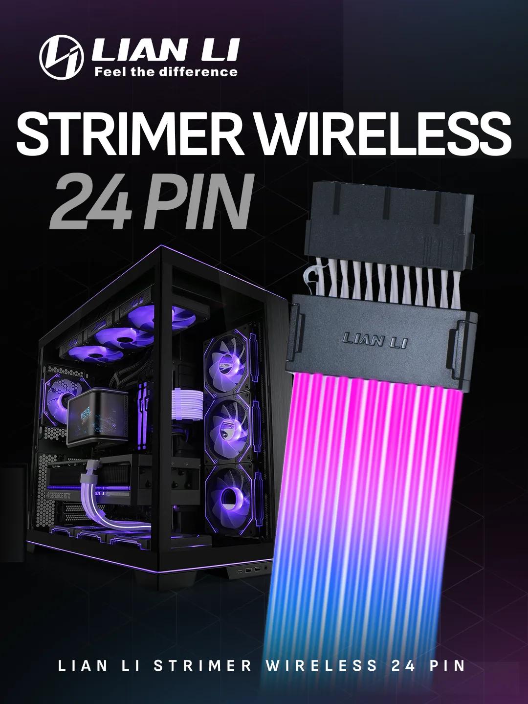 Lian Li STRIMER Wireless 24-Pin RGB Extension Cable (Controller Included) – Black
