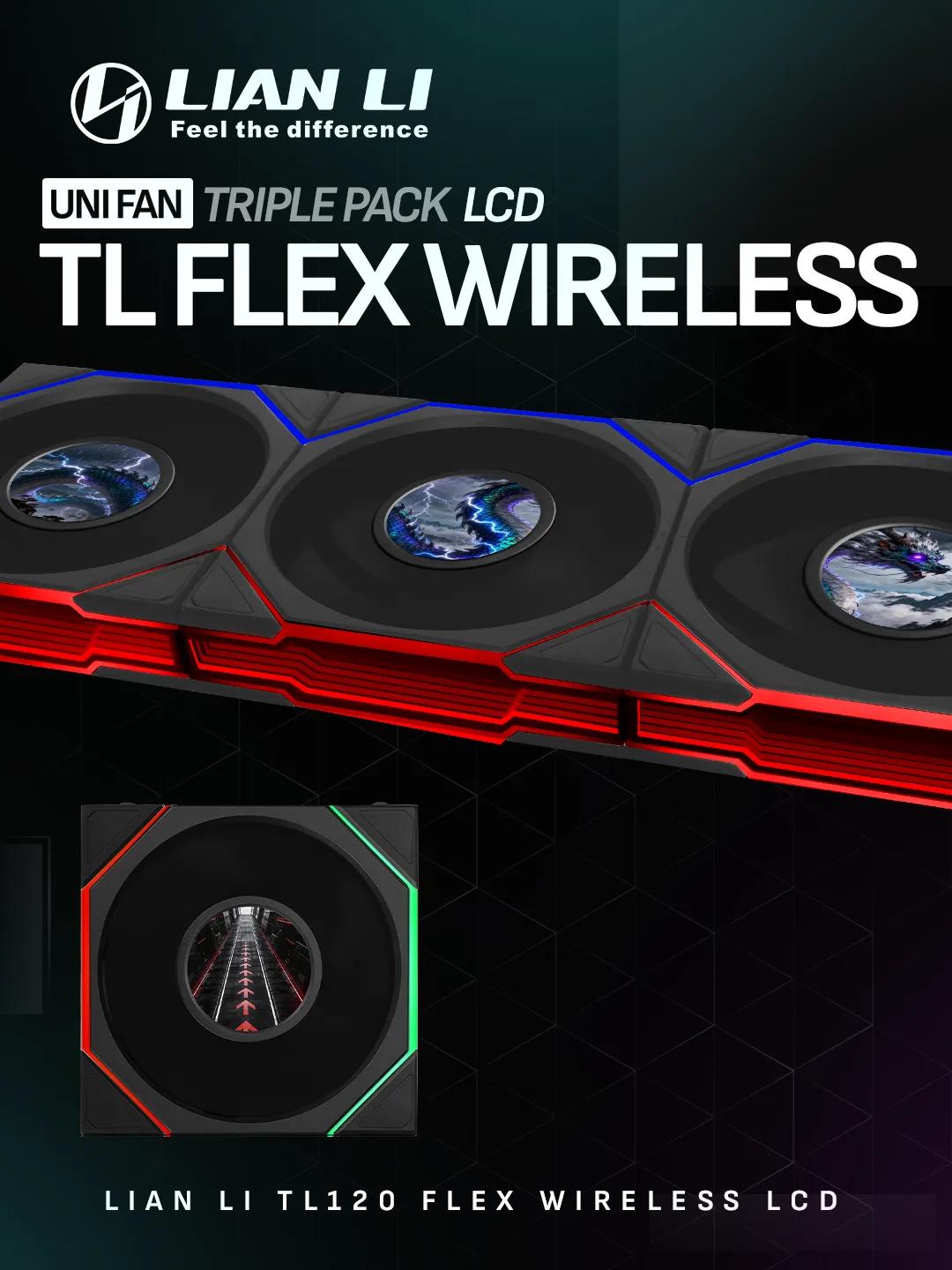 Lian Li UNI FAN TL LCD FLEX 120mm (3 pack) – Black